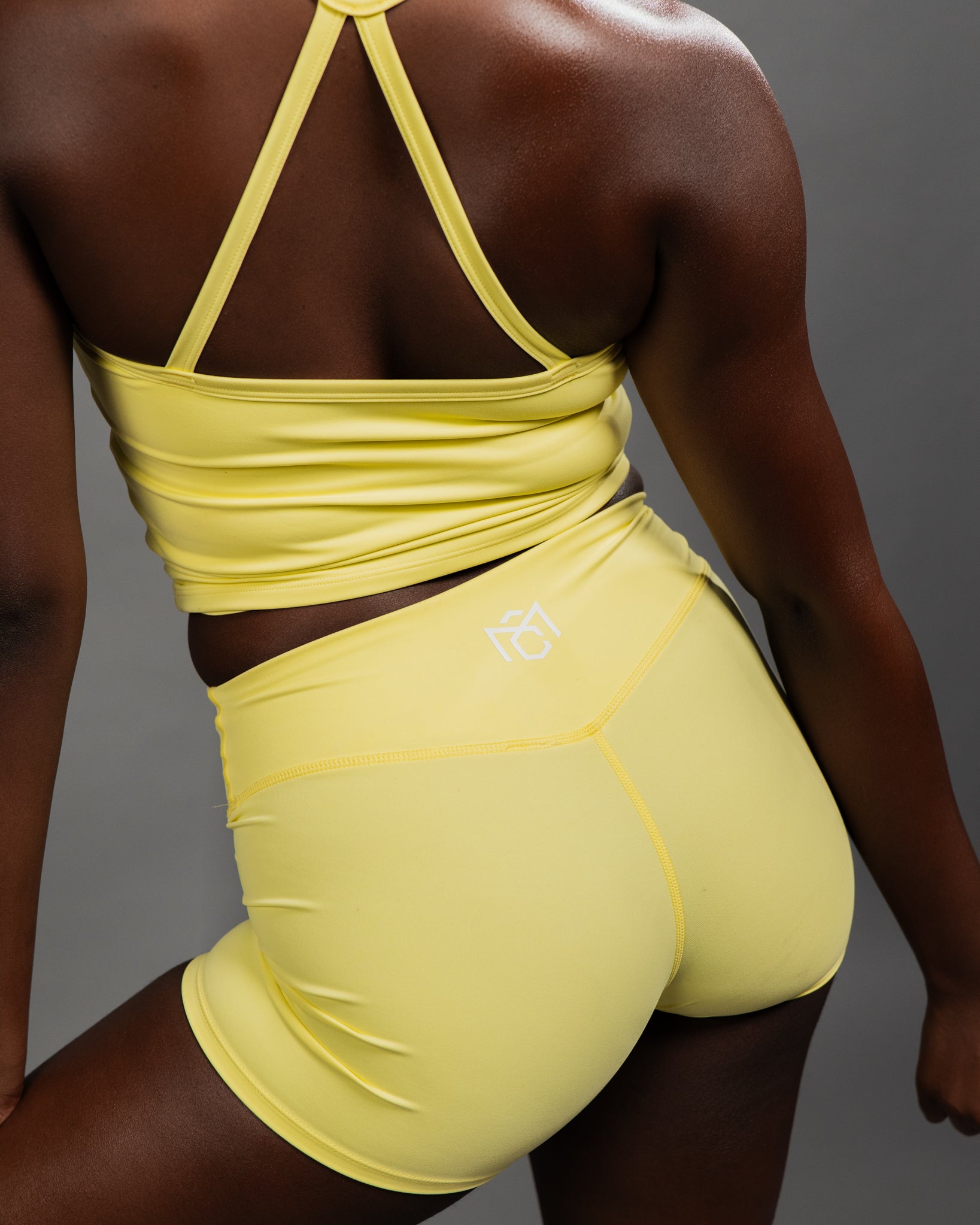 Seamless Ribbed Crop Tank + High Waist Shorts Set