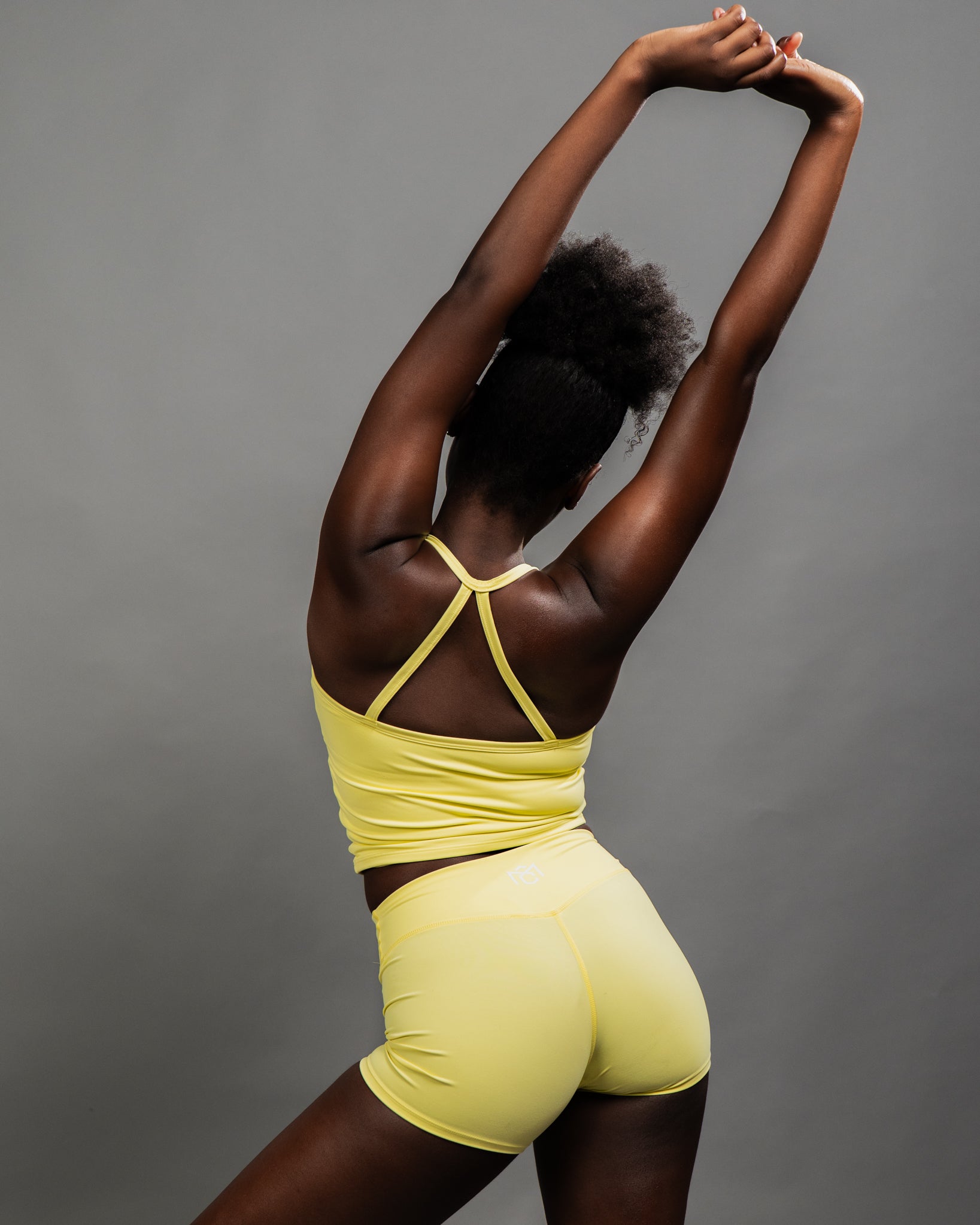 Seamless Ribbed Crop Tank + High Waist Shorts Set