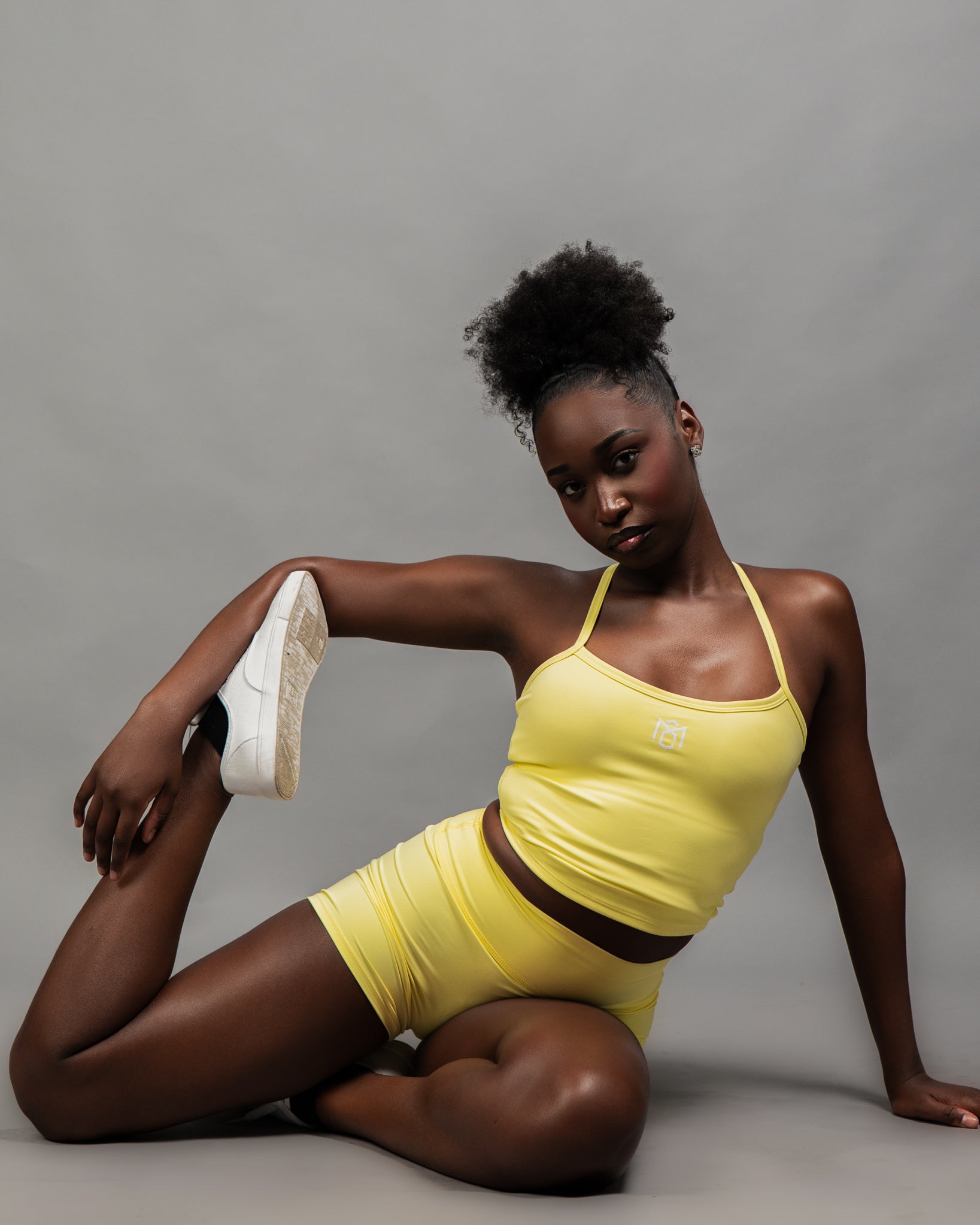 Seamless Ribbed Crop Tank + High Waist Shorts Set