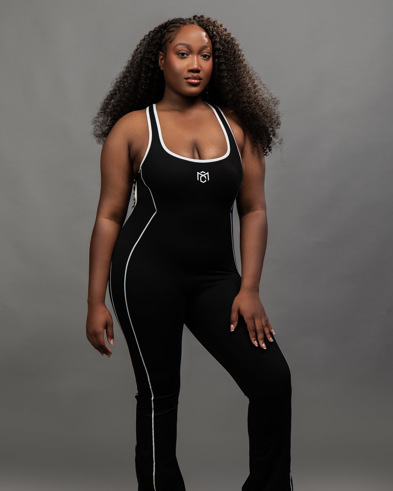 Open-Back Curve Sculpt Bodycon Jumpsuit