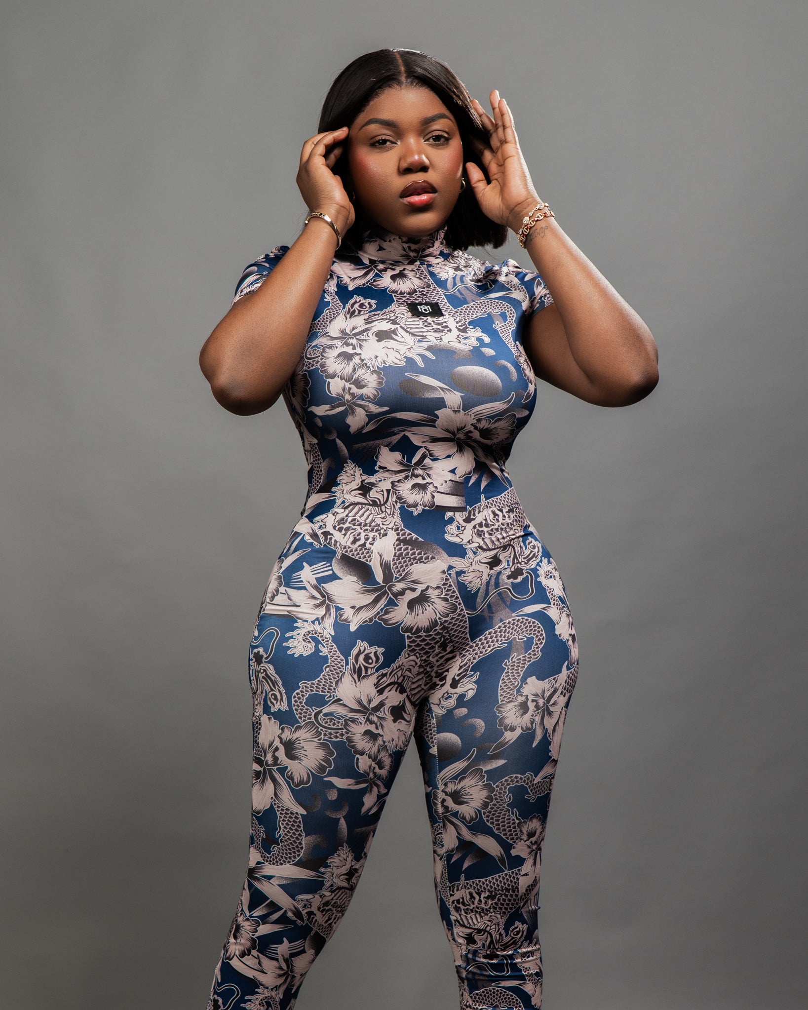 Luxe Sheer Floral Mesh Bodycon Jumpsuit