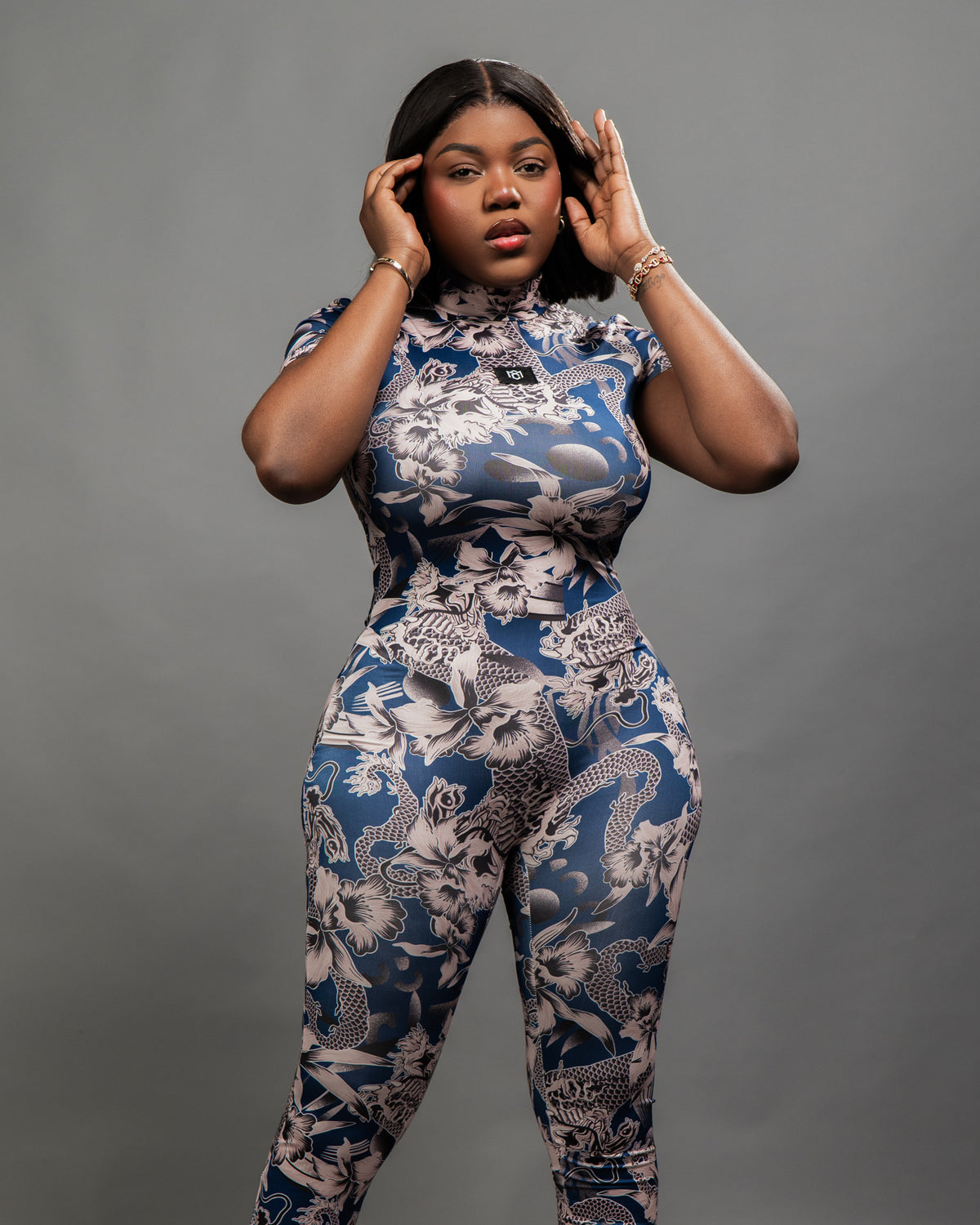 Luxe Sheer Floral Mesh Bodycon Jumpsuit